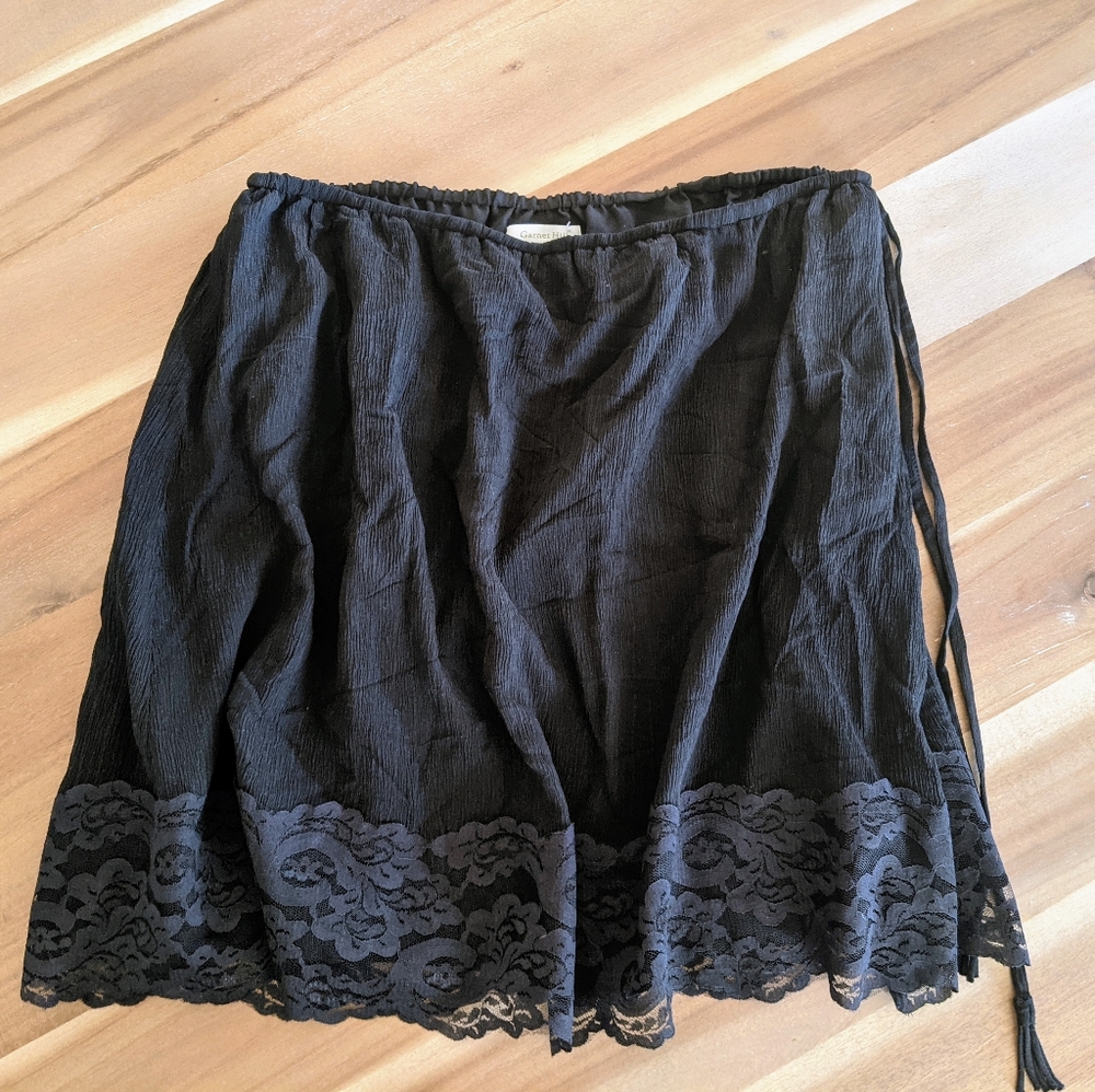 New Garnet Hill silk and lace skirt